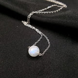 Moonstone Gemstone 925 Silver Choker Necklace for Women