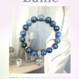 Sodalite Bracelet Heart Charm Jewelry 17-18cm