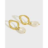 Boho 925 Sterling Silver Pearl Drop Earring Real Freshwater Pearl Women Earring