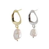 Boho 925 Sterling Silver Pearl Drop Earring Real Freshwater Pearl Women Earring