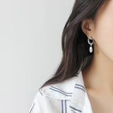 Boho 925 Sterling Silver Pearl Drop Earring Real Freshwater Pearl Women Earring
