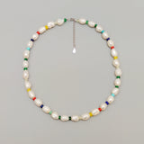 Gemstone Baroque Pearl Choker Necklace 925 Sterling Silver