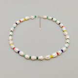 Gemstone Baroque Pearl Choker Necklace 925 Sterling Silver