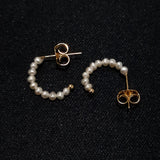 Boho Pearl Hoop Earrings 925 Silver 14K Filled No Fade 2mm Beads
