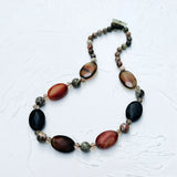 Brown Agate Smoky Quartz Pyrite Necklace Jewelry