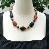 Brown Agate Smoky Quartz Pyrite Necklace Jewelry