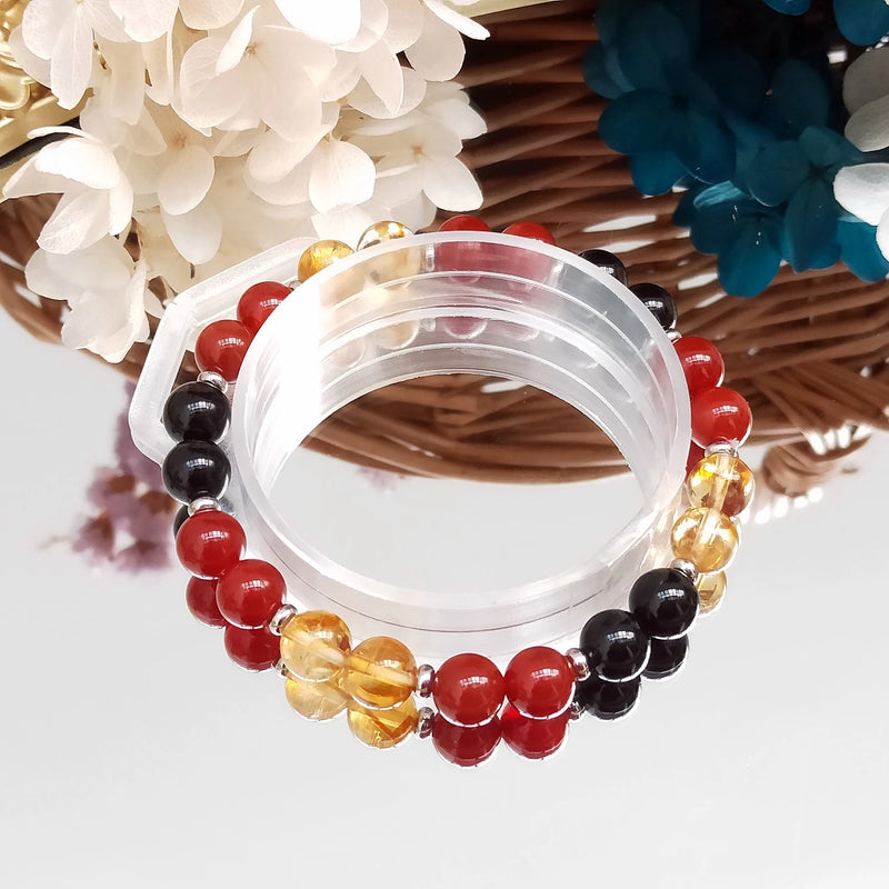 Men's Carnelian Citrine Agate 8mm Bracelet