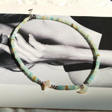 Amazonite Collar Necklace with Moon Charm