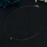 Green Zircon Choker Necklace 14K Filled Fishing Line Women Jewelry