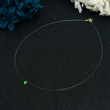 Green Zircon Choker Necklace 14K Filled Fishing Line Women Jewelry