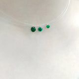 Green Zircon Choker Necklace 14K Filled Fishing Line Women Jewelry