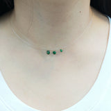 Green Zircon Choker Necklace 14K Filled Fishing Line Women Jewelry