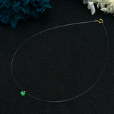 Green Zircon Choker Necklace 14K Filled Fishing Line Women Jewelry