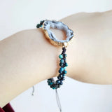 Chrysocolla Drusy Druzy Crystal Agate Rope Bracelet