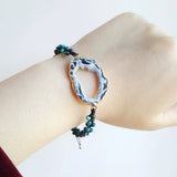 Chrysocolla Drusy Druzy Crystal Agate Rope Bracelet