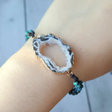 Chrysocolla Drusy Druzy Crystal Agate Rope Bracelet
