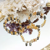 Citrine Pyrite Stone 6mm Bracelet 14K Filled Boho Jewelry