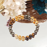 Citrine Pyrite Tiger Eye 8mm Bracelet for Men 19.5-20cm