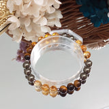 Citrine Pyrite Tiger Eye 8mm Bracelet for Men 19.5-20cm
