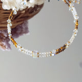 Citrine Tiger Eye 2mm 14K Anklet Boho Jewelry For Women
