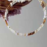 Citrine Tiger Eye 2mm 14K Anklet Boho Jewelry For Women