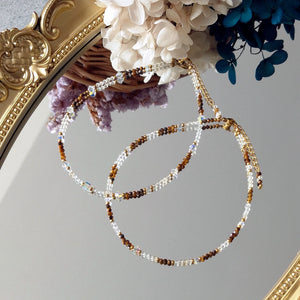 Citrine Tiger Eye 2mm 14K Anklet Boho Jewelry For Women