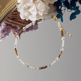 Citrine Tiger Eye 2mm 14K Anklet Boho Jewelry For Women