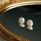 Coin Shape Freshwater Pearl 925 Sterling Silver Stud Earrings