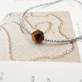 Tiger's Eye Silver Hematite Choker Necklace