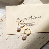 Freshwater Pearl 925 Silver Plated Hoop Earrings Jewelry