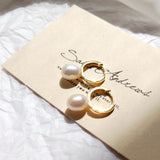 Freshwater Pearl 925 Silver Plated Hoop Earrings Jewelry
