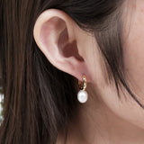 Freshwater Pearl 925 Silver Plated Hoop Earrings Jewelry