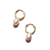 Freshwater Pearl 925 Silver Plated Hoop Earrings Jewelry