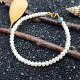 Freshwater Pearl Aurora Labradorite 6mm Bracelet 925 Sterling Silver Plated