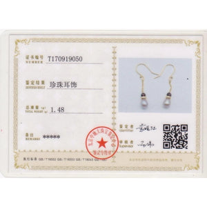 Freshwater Pearl Garnet Link Earrings 925 Sterling Silver Plated Drop Dangle