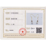 Freshwater Pearl Garnet Link Earrings 925 Sterling Silver Plated Drop Dangle