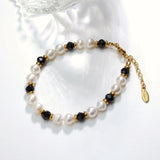 Freshwater Pearl With Spinel Bracelet 17+3cm
