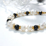 Freshwater Pearl With Spinel Bracelet 17+3cm