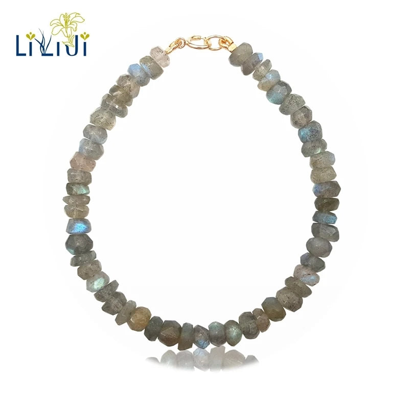 Labradorite 925 Silver Bracelet 2x5mm