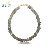 Labradorite 925 Silver Bracelet 2x5mm