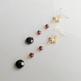 Agate Garnet Zircon Snowflake Drop Earrings