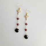 Agate Garnet Zircon Snowflake Drop Earrings