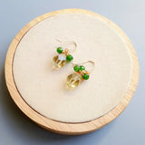Lemon Quartz Diopside Zircon Earrings 925 Sterling Silver Drop Earrings