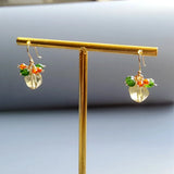Lemon Quartz Diopside Zircon Earrings 925 Sterling Silver Drop Earrings