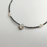 Labradorite Spinel Silver Necklace for Women