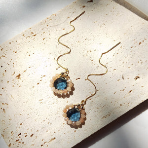 Sunstone Grey Quartz Silver Earrings Women Gift