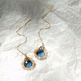 Sunstone Grey Quartz Silver Earrings Women Gift