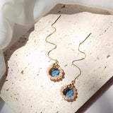 Sunstone Grey Quartz Silver Earrings Women Gift