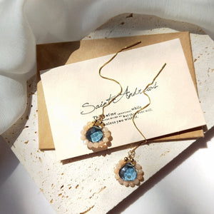 Sunstone Grey Quartz Silver Earrings Women Gift
