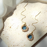 Sunstone Grey Quartz Silver Earrings Women Gift